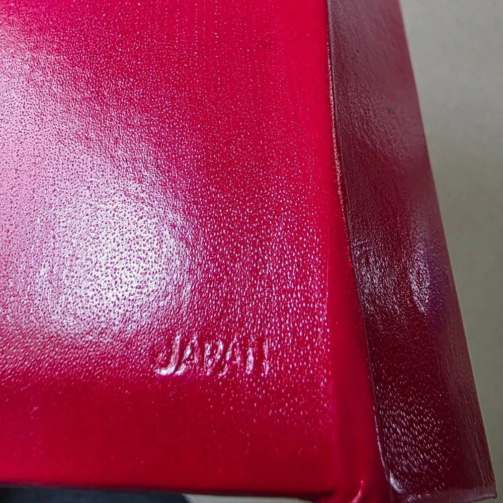 Vintage Address Book Organizer Red Gold Lion Crest Mid Century Japan Unused